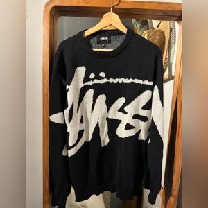 Stussy graffiti script black sweater
